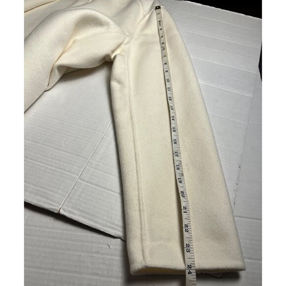 Gap Womens Wool Blend Ivory Button-Front Long Coat Size Large preppy classic - Picture 13 of 13